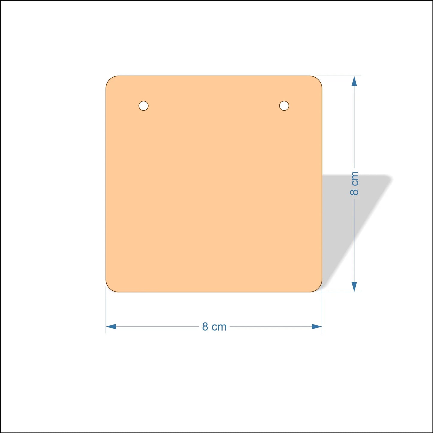 8 cm Wide Blank board plaques with rounded corners - plywood
