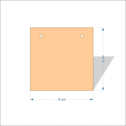 8 cm Wide Blank board plaques with square corners - plywood