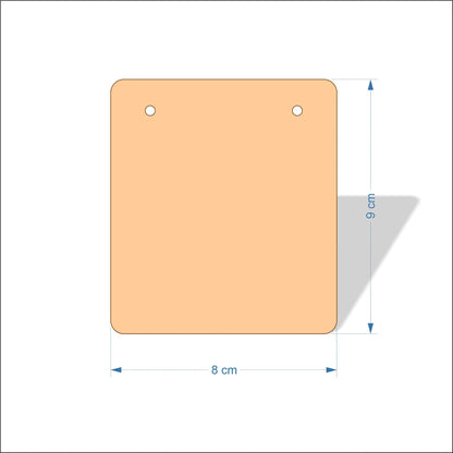 8 cm Wide Blank board plaques with rounded corners - plywood