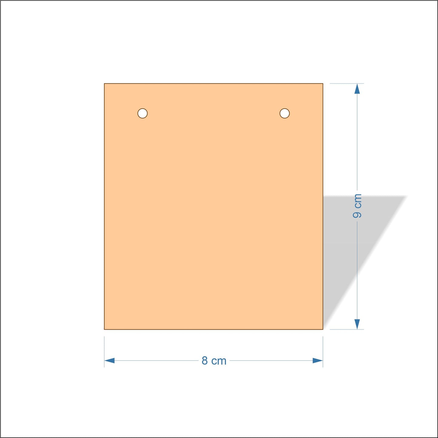 8 cm Wide 3mm thick MDF Plaques with square corners