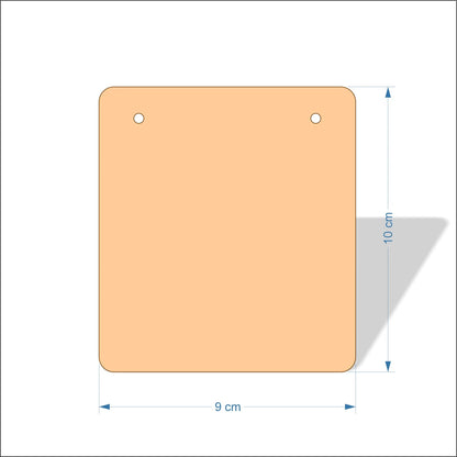 9 cm Wide Blank board plaques with rounded corners - plywood