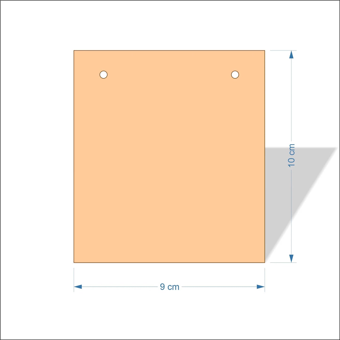 9 cm Wide Blank board plaques with square corners - plywood