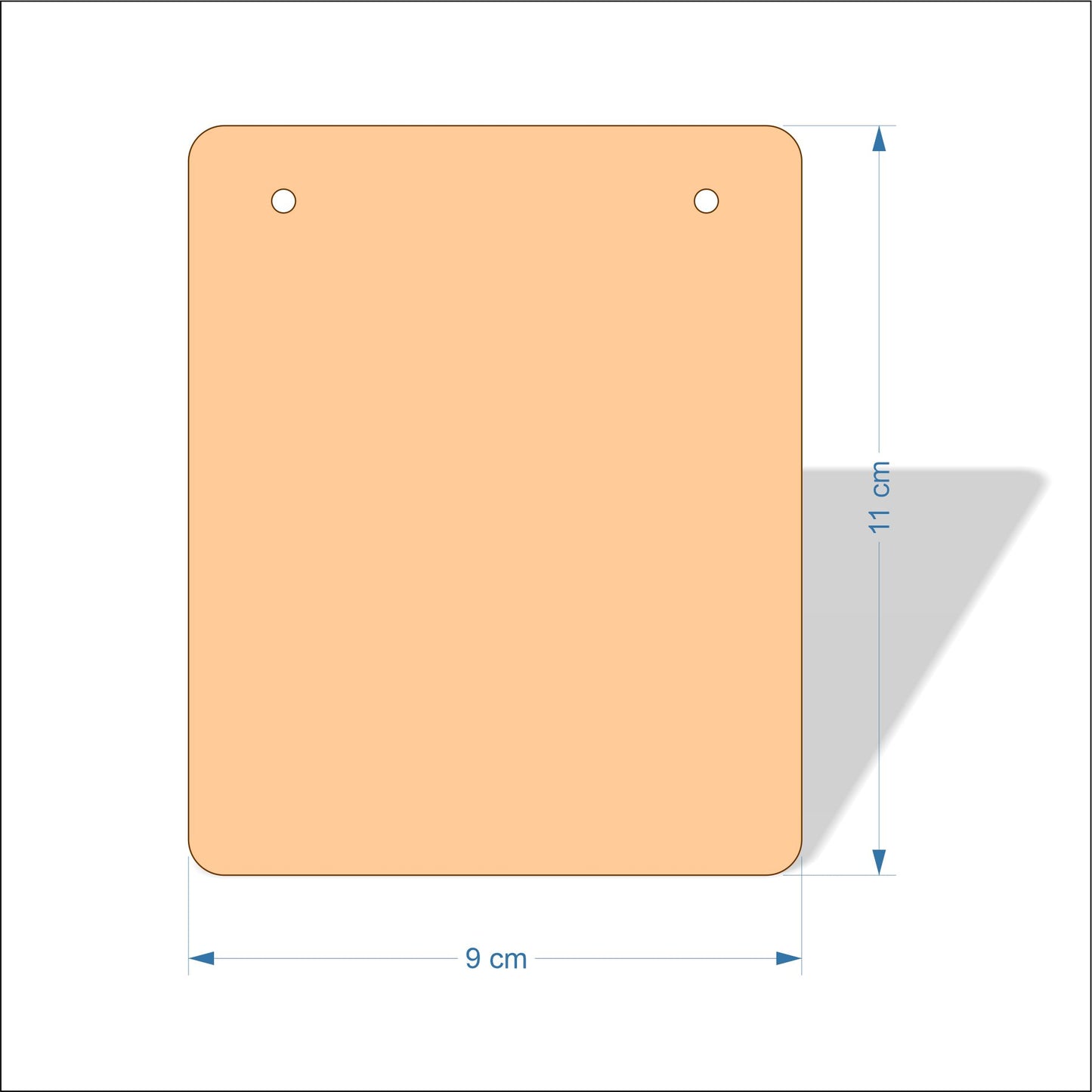 9 cm Wide 3mm thick MDF Plaques with rounded corners