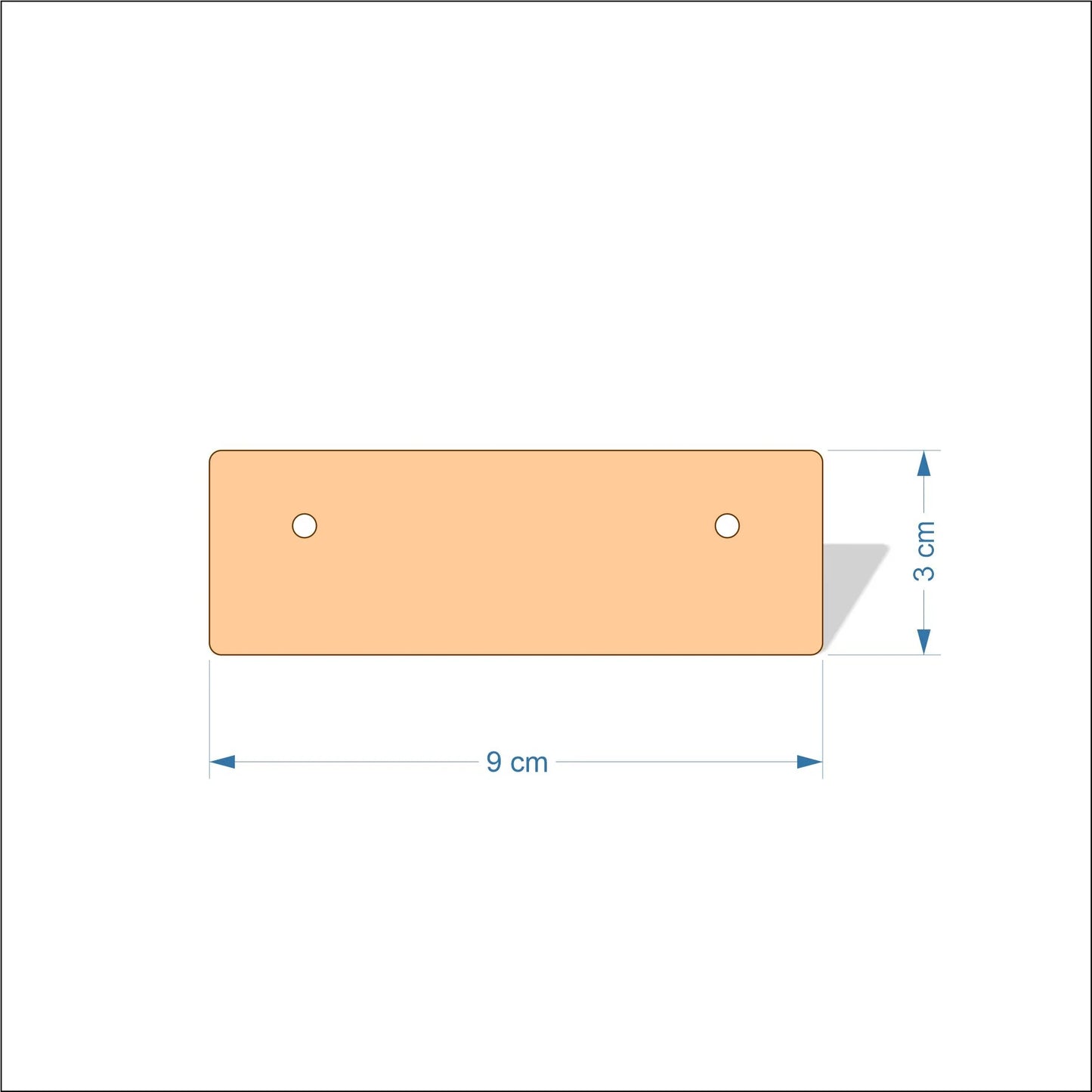 9 cm Wide Blank board plaques with rounded corners - plywood