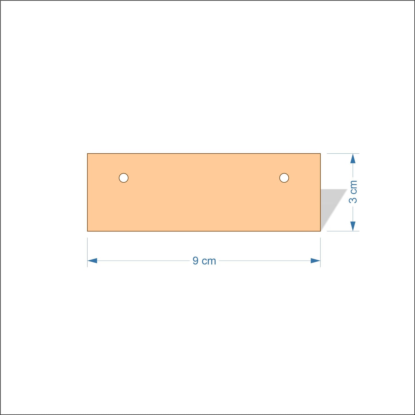 9 cm Wide 3mm thick MDF Plaques with square corners