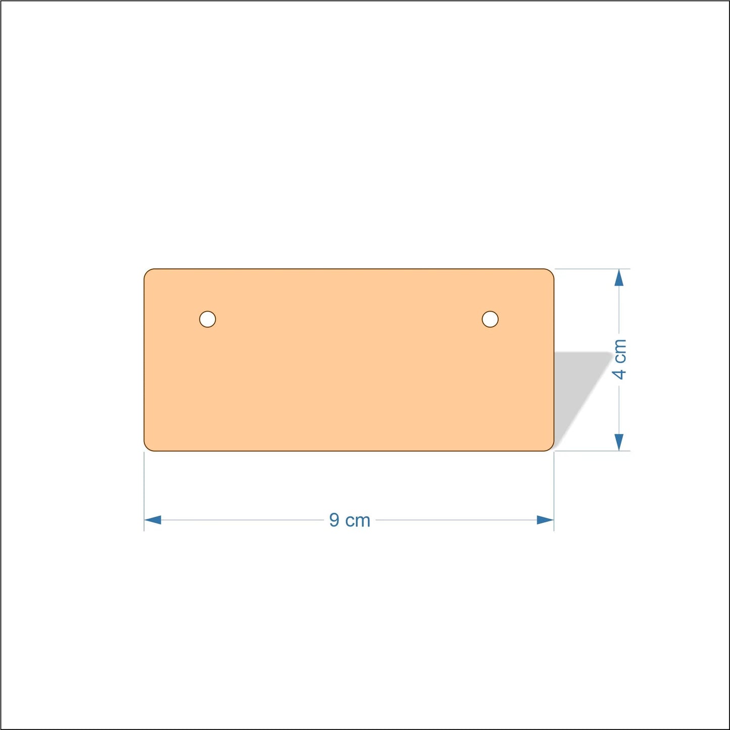 9 cm Wide Blank board plaques with rounded corners - plywood