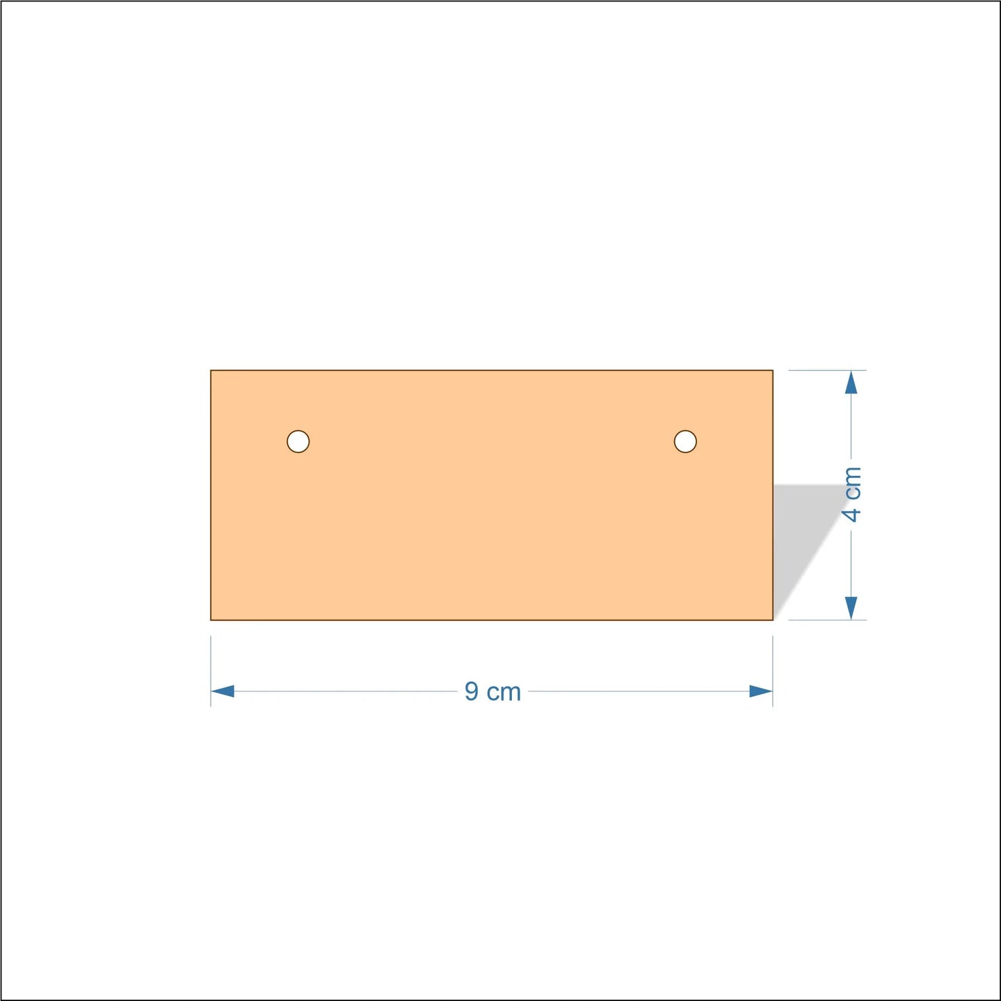 9 cm Wide Blank board plaques with square corners - plywood