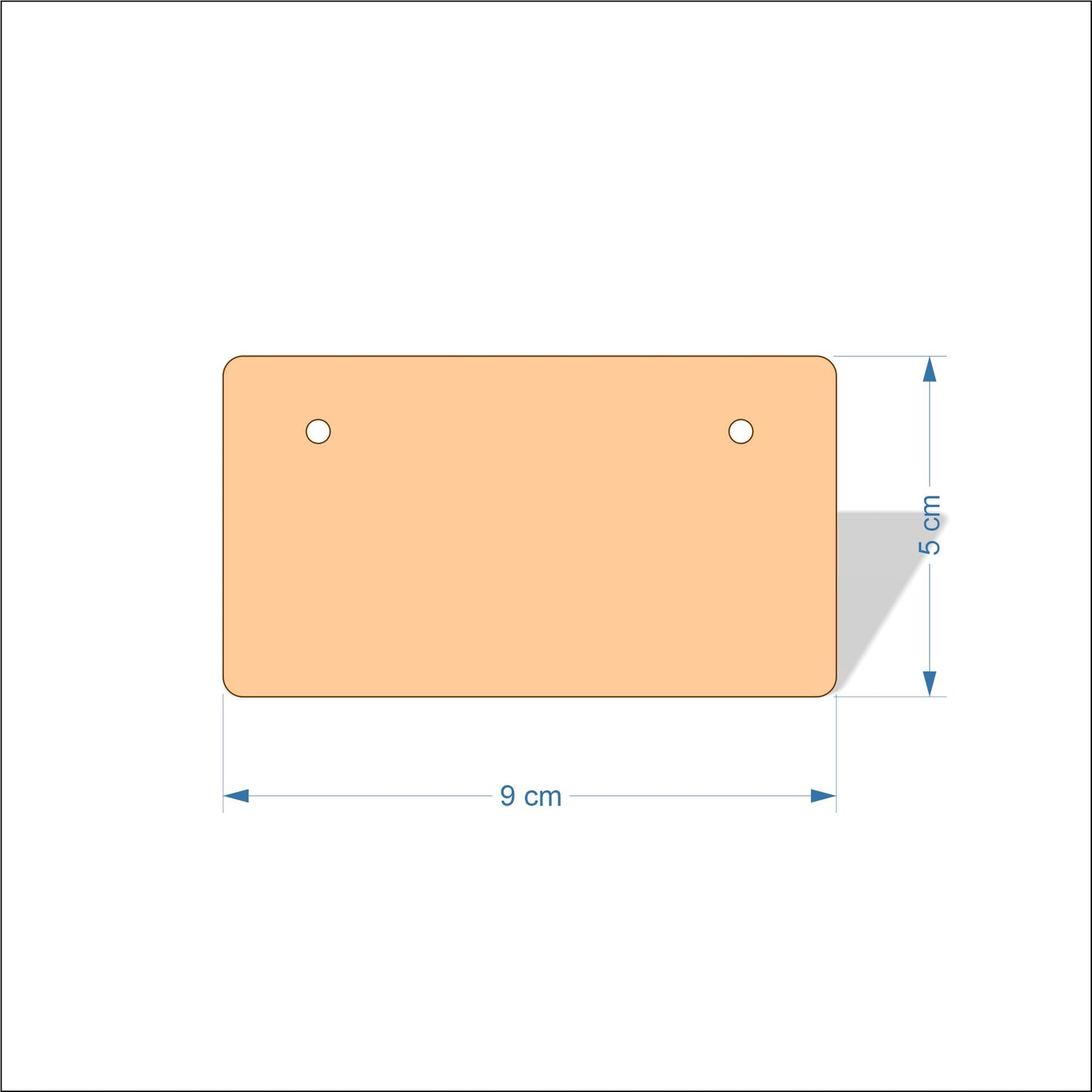 9 cm Wide 3mm thick MDF Plaques with rounded corners