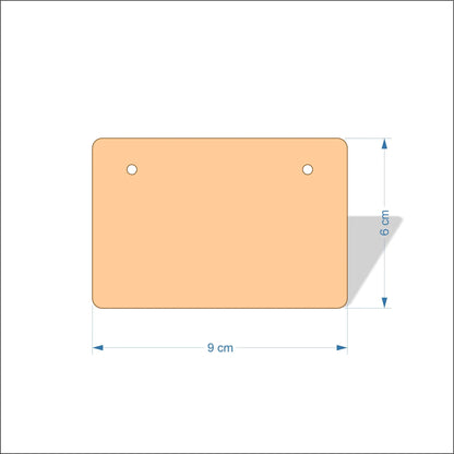 9 cm Wide Blank board plaques with rounded corners - plywood