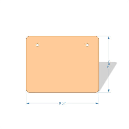 9 cm Wide Blank board plaques with rounded corners - plywood