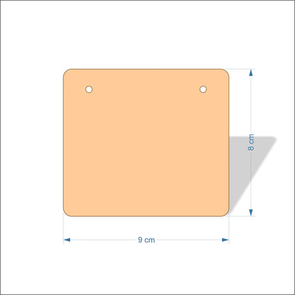 9 cm Wide Blank board plaques with rounded corners - plywood