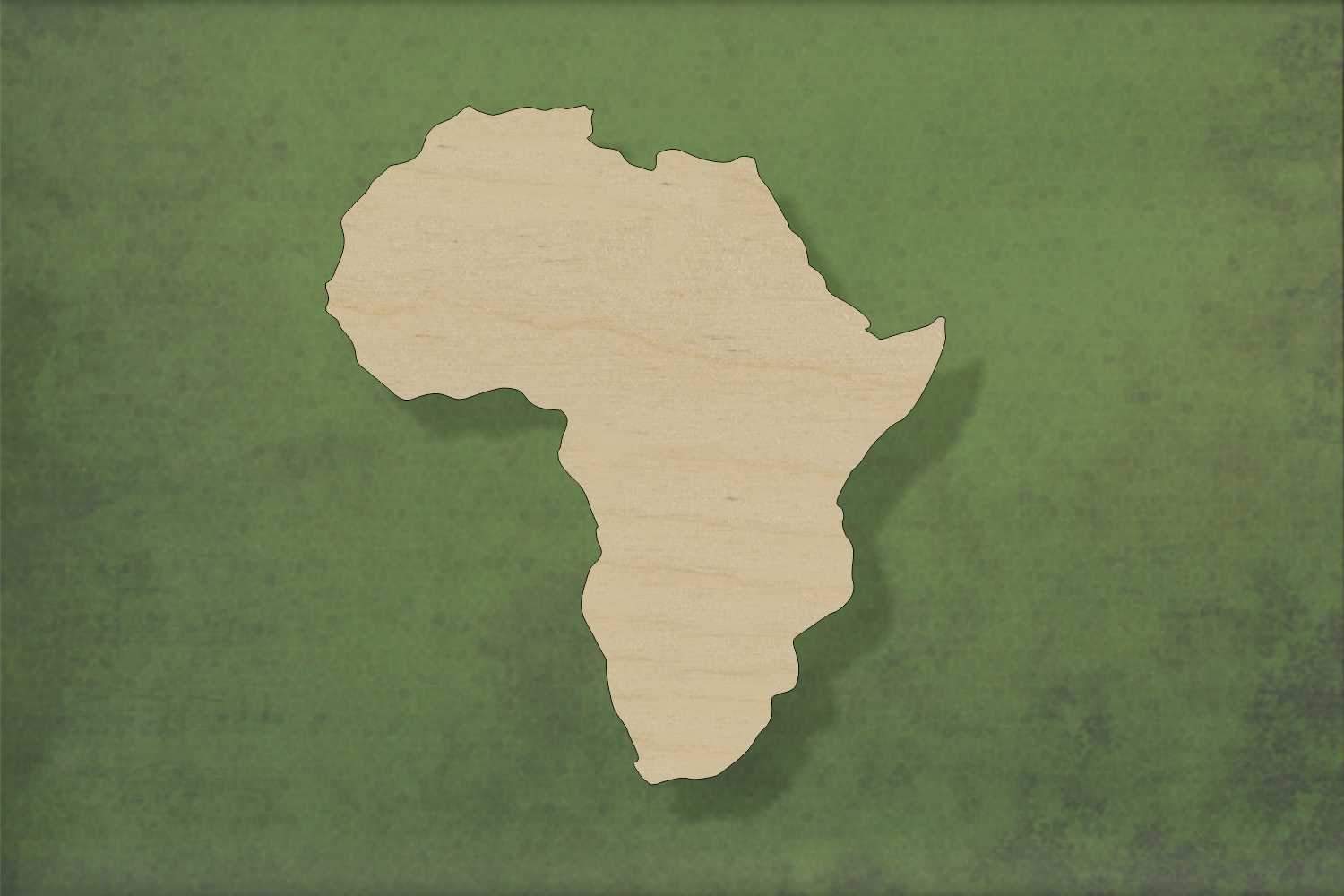 Laser cut, blank wooden Africa shape for craft