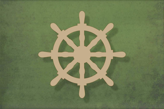laser cut blank wooden Boat wheel shape for craft