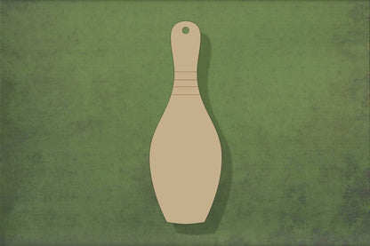 Laser cut, blank wooden Bowling pin shape for craft