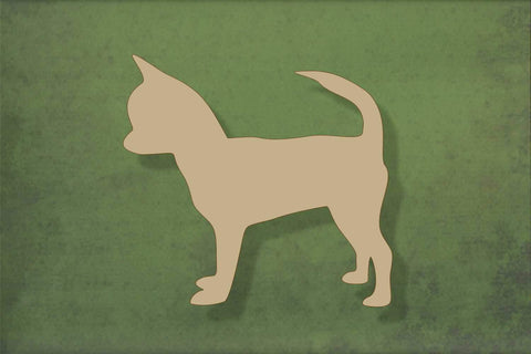 Laser cut, blank wooden Chihuahua 1 with face to front shape for craft