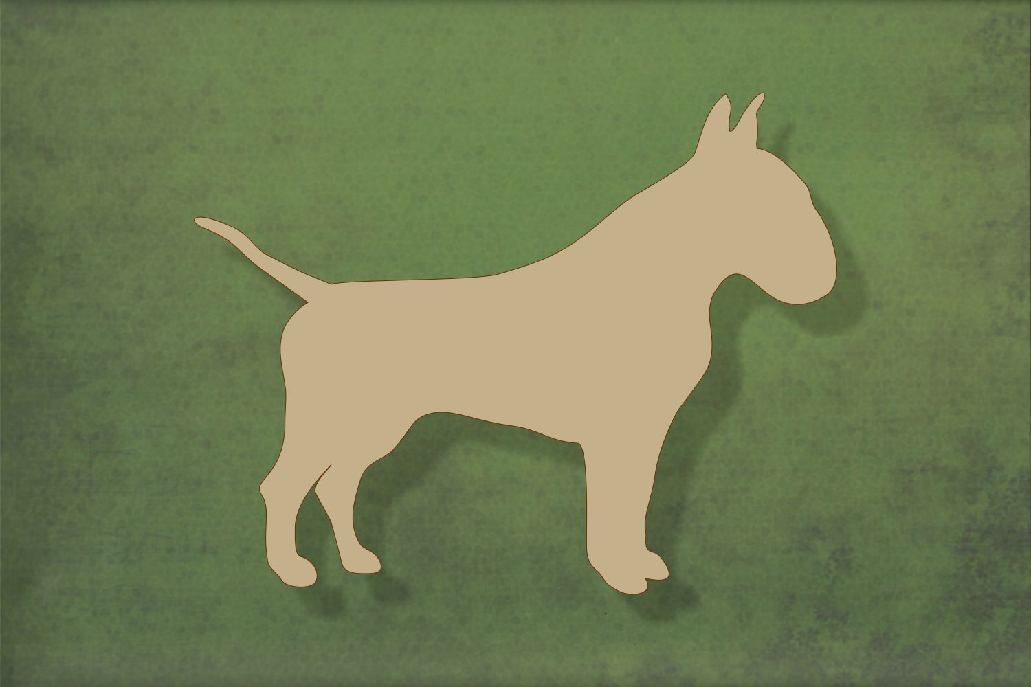 Laser cut, blank wooden English bull terrier shape for craft