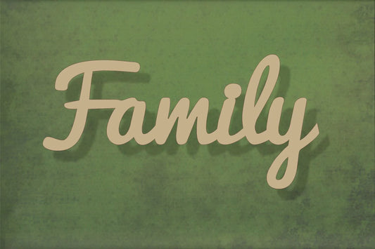 laser cut blank wooden Family Text shape for craft