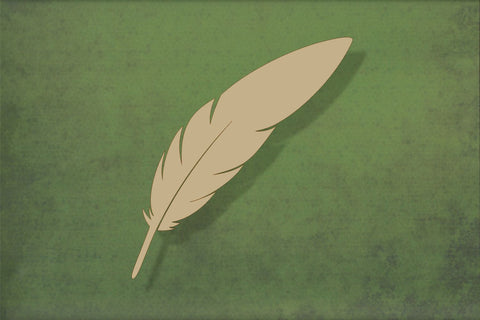 Laser cut, blank wooden Feather 2 with slit shape for craft