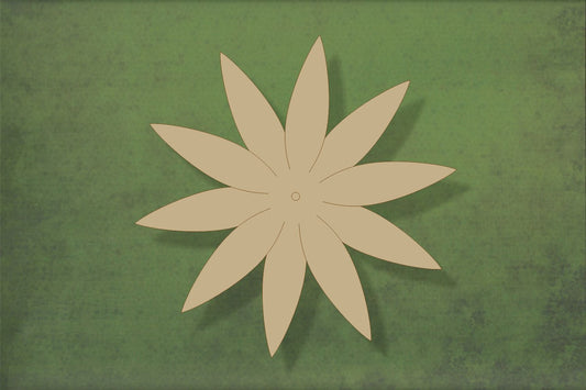Laser cut, blank wooden Flower 10 petal shape for craft