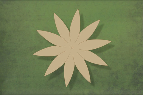 laser cut blank wooden Flower 10 petal shape for craft