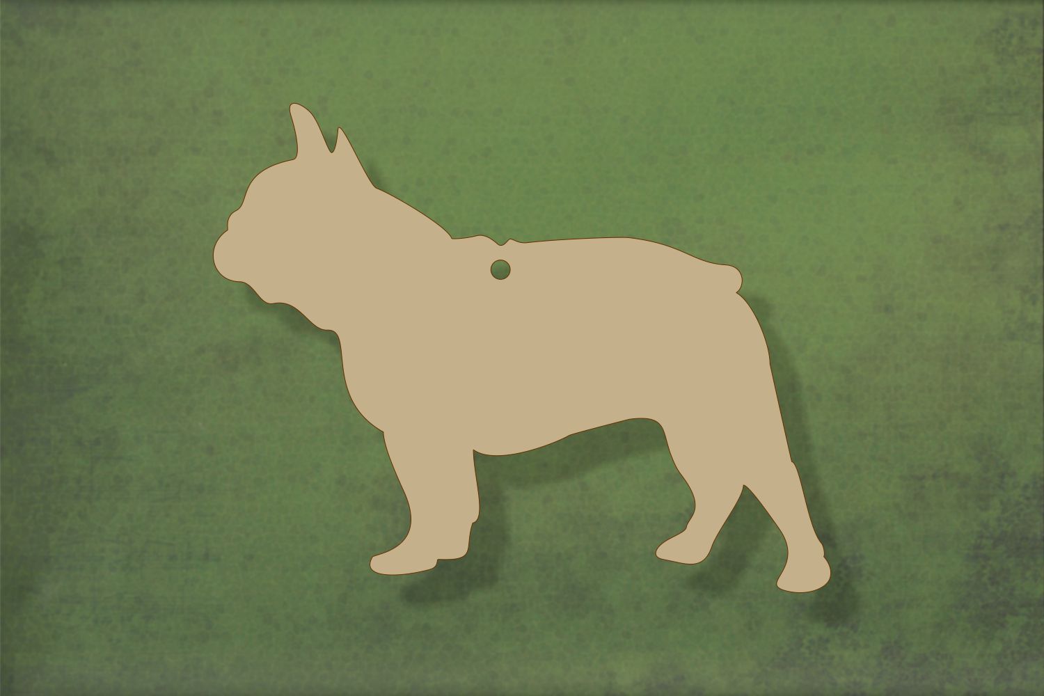 Laser cut, blank wooden French bulldog shape for craft