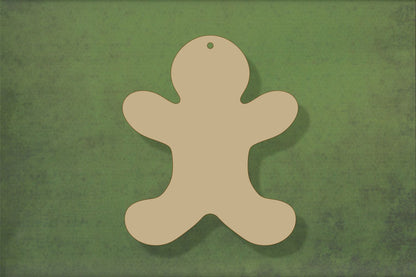 Laser cut, blank wooden Gingerbread person 1 arms up plain shape for craft