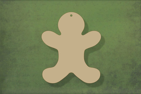 laser cut blank wooden Gingerbread person 1 arms up plain shape for craft