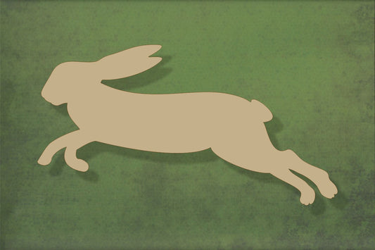Laser cut, blank wooden Hare leaping shape for craft