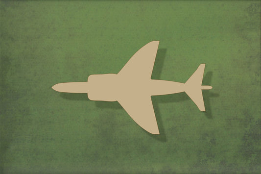 Laser cut, blank wooden Harrier jet plane shape for craft