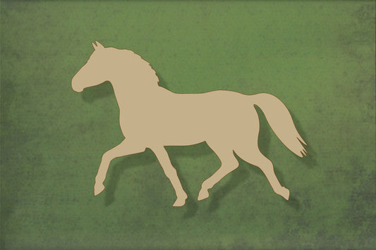 Laser cut, blank wooden Horse trotting shape for craft