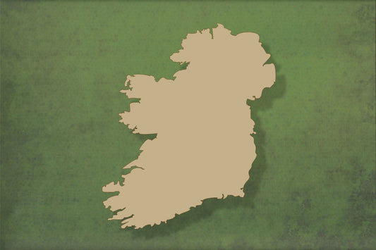 Laser cut, blank wooden Ireland map shape for craft