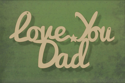 laser cut blank wooden Love you dad text shape for craft