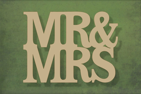 laser cut blank wooden Mr & Mrs text shape for craft