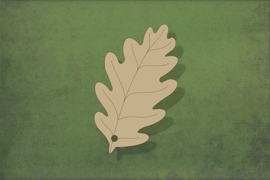 Laser cut, blank wooden Oak leaf with etched detail shape for craft