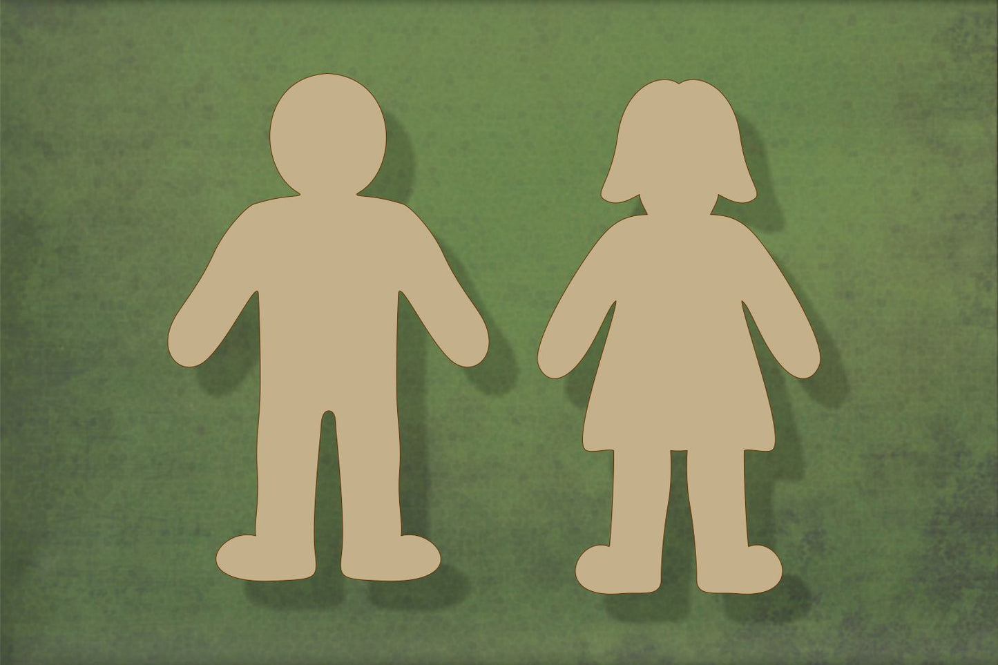 Laser cut, blank wooden People mk2 pair shape for craft