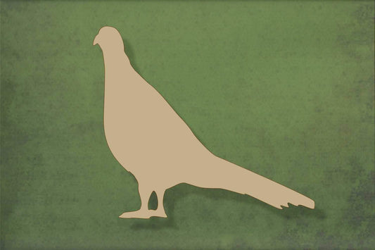 laser cut blank wooden Pheasant 1 with tail down shape for craft