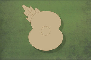 Laser cut, blank wooden Poppy 2 shape for craft