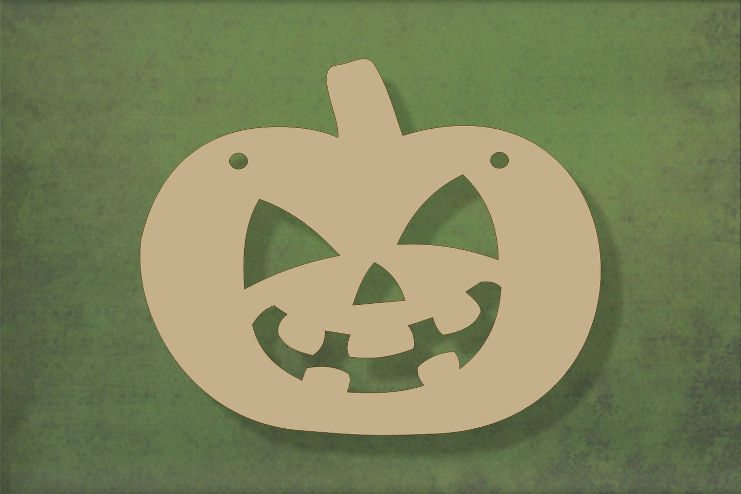 Laser cut, blank wooden Pumpkin 3 with halloween face shape for craft