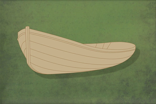laser cut blank wooden Rowing boat 1 with etched detail shape for craft