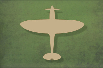Laser cut, blank wooden Spitfire top view shape for craft