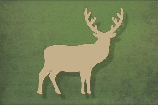 Laser cut, blank wooden Standing stag 2 shape for craft