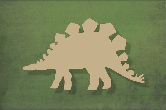 Laser cut, blank wooden Stegosaurus dinosaur shape for craft