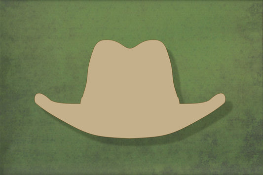Laser cut, blank wooden Stetson-cowboy hat shape for craft