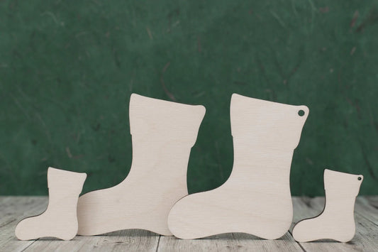laser cut blank wooden Stockings shape for craft