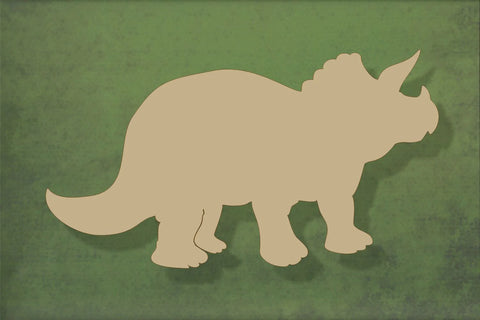 laser cut blank wooden Triceratops dinosaur shape for craft