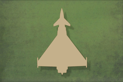 laser cut blank wooden Typhoon jet plane shape for craft