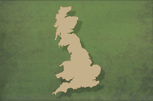 laser cut blank wooden UK map outline shape for craft