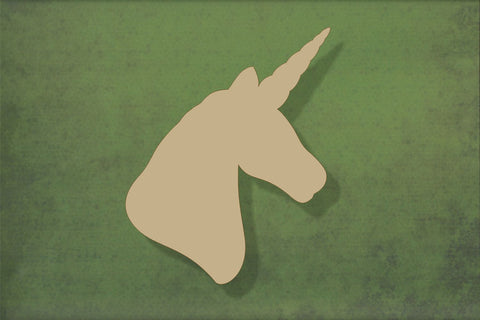 Laser cut, blank wooden Unicorn head shape for craft