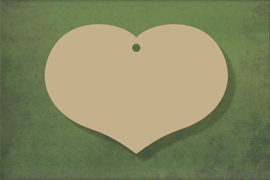 laser cut blank wooden Wide heart shape for craft