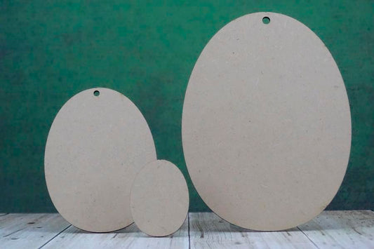 Group of laser cut mdf wooden easter egg shape. 3mm mdf